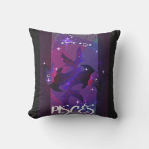 Pisces Sign Throw Pillow