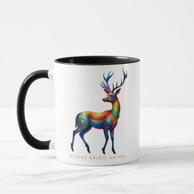 Pisces Spirit Animal Deer Alebrije Mug (Left)