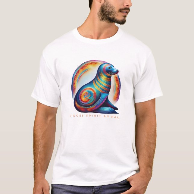 Pisces Spirit Animal Seal Alebrije Male T-Shirt (Front)