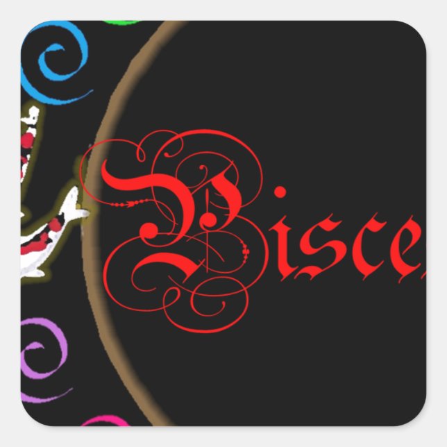 Pisces Square Sticker (Front)