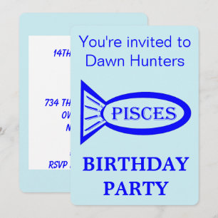 Pisces Star Sign Birthday Party Invitation