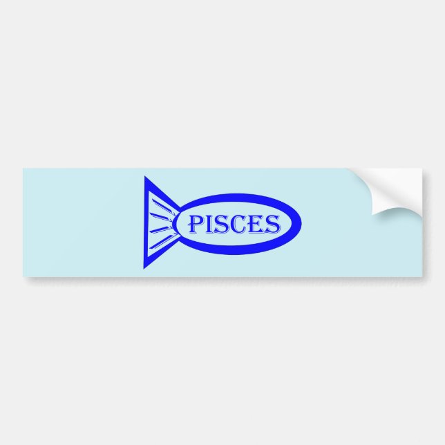 Pisces Star Sign Fish Car Sticker (Front)
