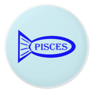 Pisces Star Sign Fish Ceramic Knob