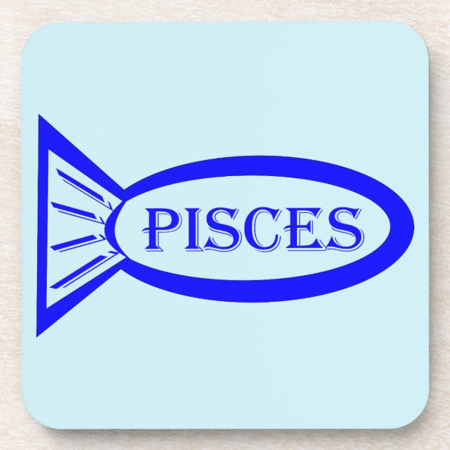 Pisces Star Sign Fish Coasters (Front)