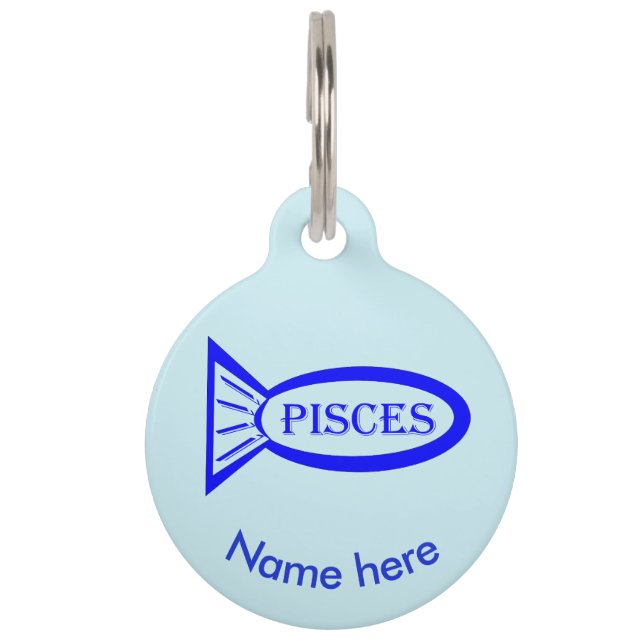 Pisces Star Sign Fish Custom Dog Tag (Front)
