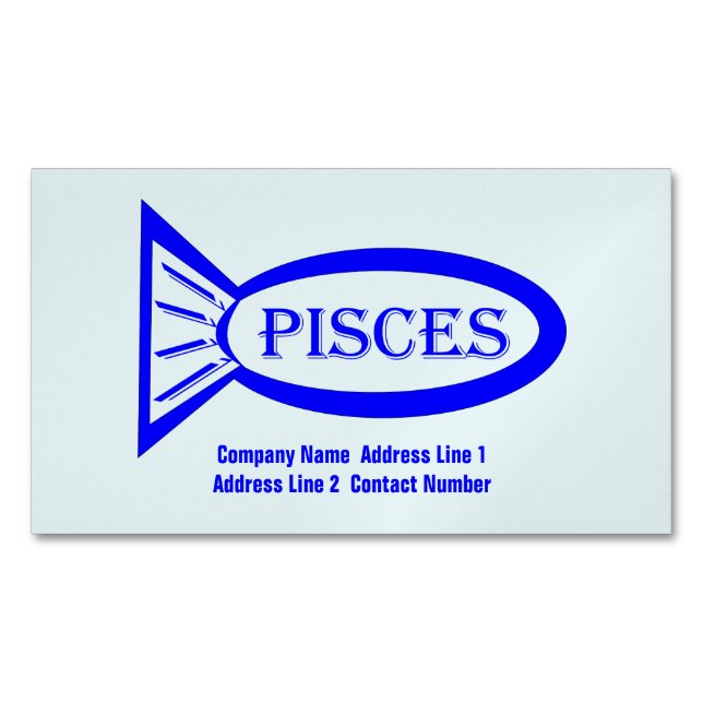 Pisces Star Sign Fish Custom Magnetic Business Card (Front)
