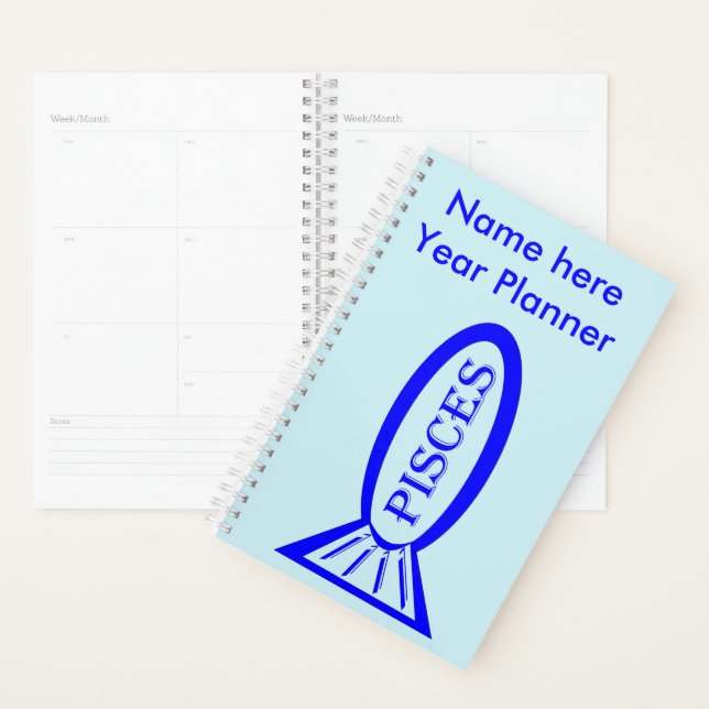 Pisces Star Sign Fish Custom Planner (Display)