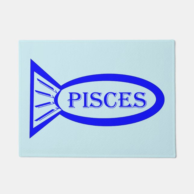 Pisces Star Sign Fish Door Mat (Front)