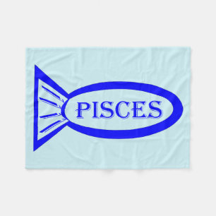 Pisces Star Sign Fish Fleece Blanket