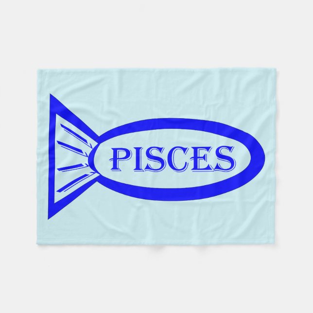Pisces Star Sign Fish Fleece Blanket (Front (Horizontal))