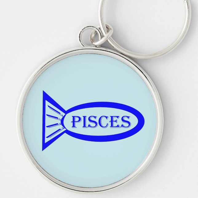 Pisces Star Sign Fish Keychain (Front)