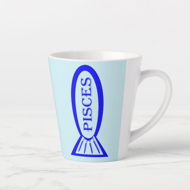 Pisces Star Sign Fish Latte Mug (Right)