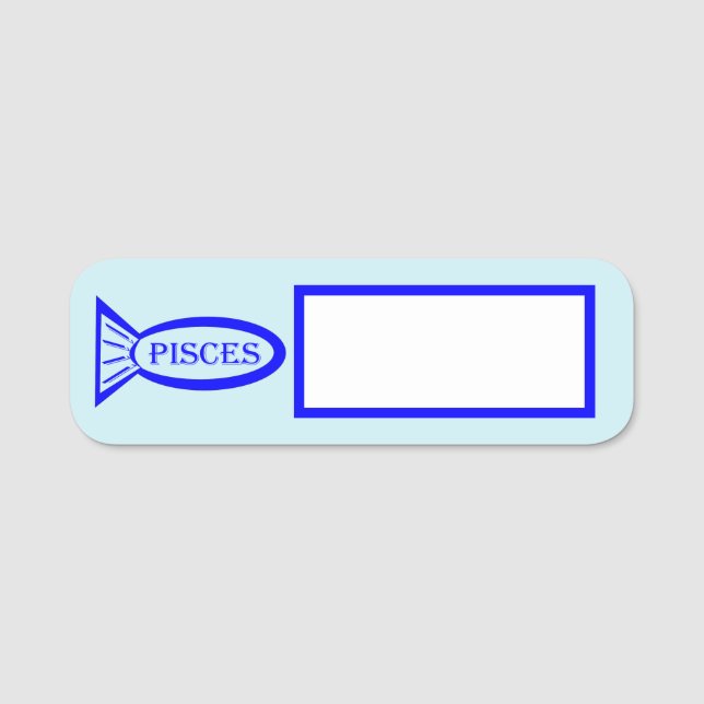 Pisces Star Sign Fish Name Tag (Front)