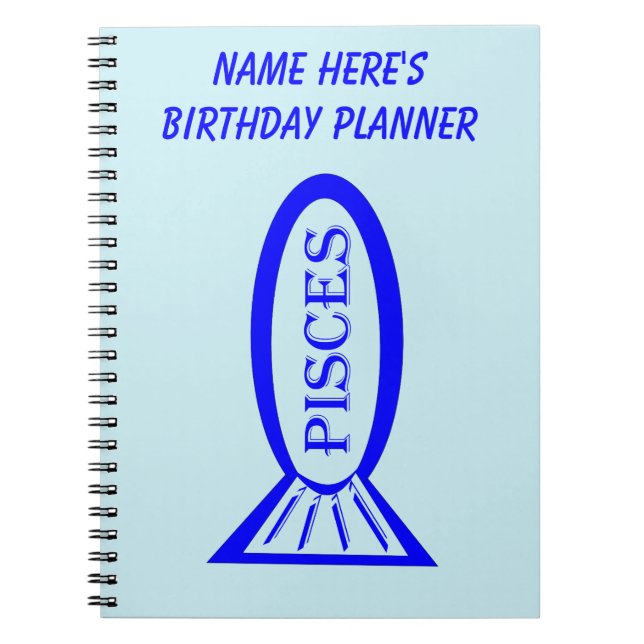 Pisces Star Sign Fish Notebook (Front)