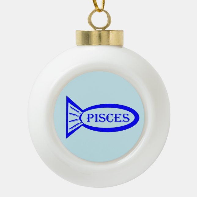 Pisces Star Sign Fish Ornament (Front)