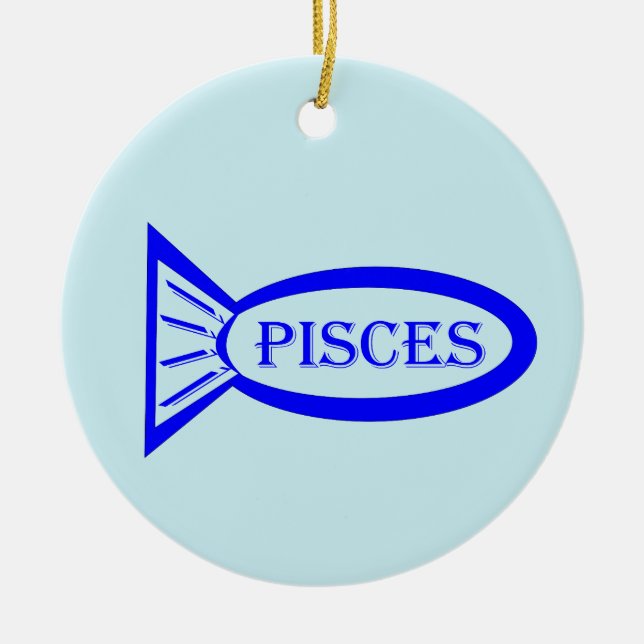 Pisces Star Sign Fish Ornament (Front)
