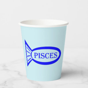 Pisces Star Sign Fish Paper Cups