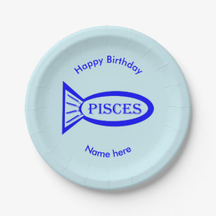 Pisces Star Sign Fish Paper Party Plate
