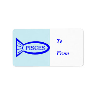 Pisces Star Sign Fish Present Labels