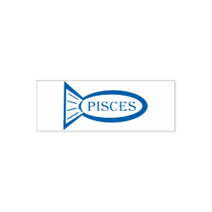 Pisces Star Sign Fish Self Inking Stamp