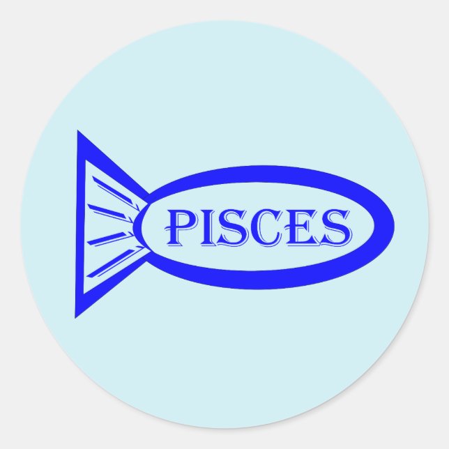 Pisces Star Sign Fish Stickers (Front)