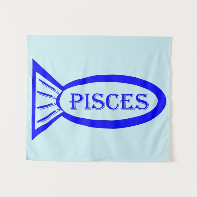 Pisces Star Sign Fish Tapestry (Front (Horizontal))