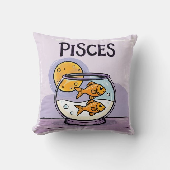 Pisces star sign fish zodiac star cushion (Front)