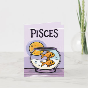Pisces star sign fish zodiac star thank you card