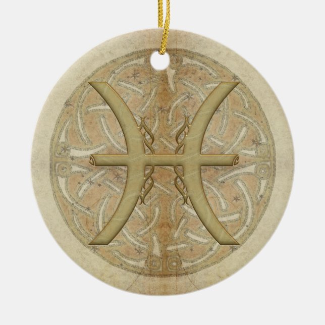 Pisces Star Sign Personalised Ornament (Front)
