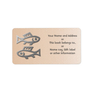 Pisces Star Sign Silver Fish Name Tag Gift Tag