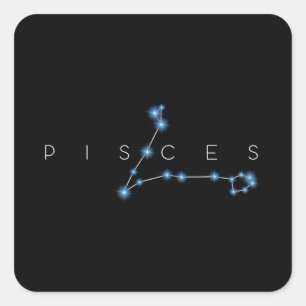 pisces star zodiac sign constellation horoscope as square sticker