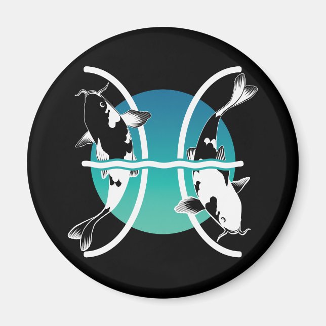 Pisces Symbol - Astrological Zodiac Sign Magnet (Front)