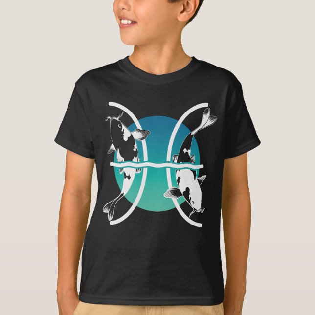 Pisces Symbol - Astrological Zodiac Sign T-Shirt (Front)