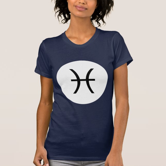 Pisces Symbol - Dark Tee - Customised (Front)