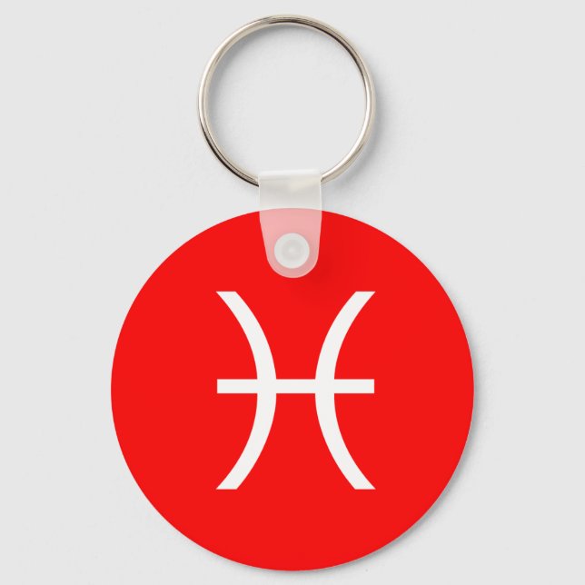 Pisces Symbol Key Ring (Front)