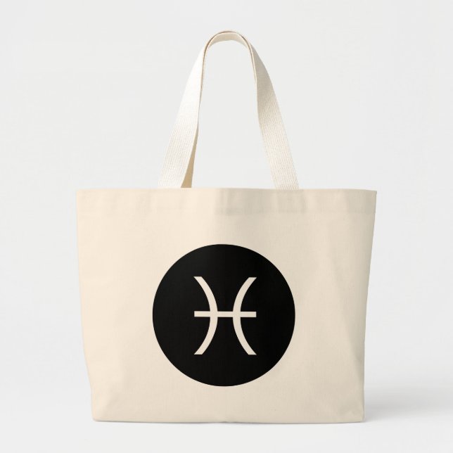 Pisces Symbol Large Tote Bag (Front)