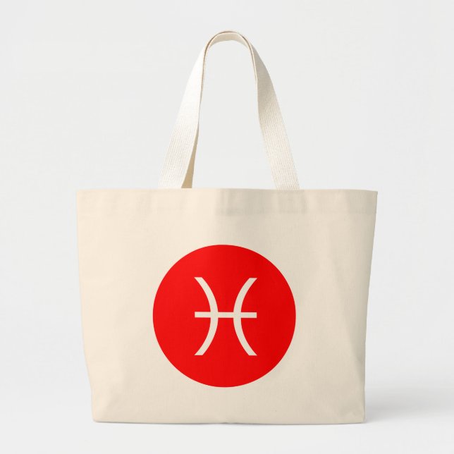 Pisces Symbol Large Tote Bag (Front)
