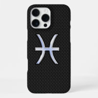 Pisces Symbol on Black Snake Skin style