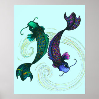 Pisces Symbol Poster