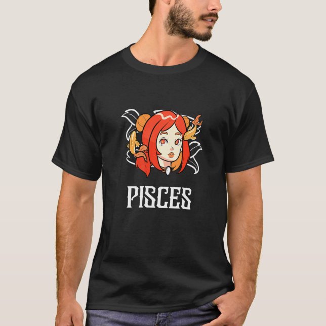 Pisces Tarot Zodiac Sign Pastel Goth Horoscope Occ T-Shirt (Front)