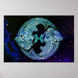 pisces the fish zodiac poster
