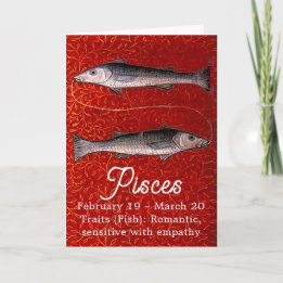 Pisces the Fish Zodiac Sign Birthday Party Card
