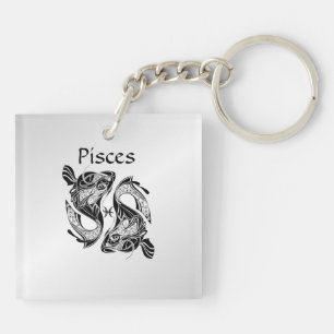 Pisces the Fish Zodiac Symbol and Sign Key Ring