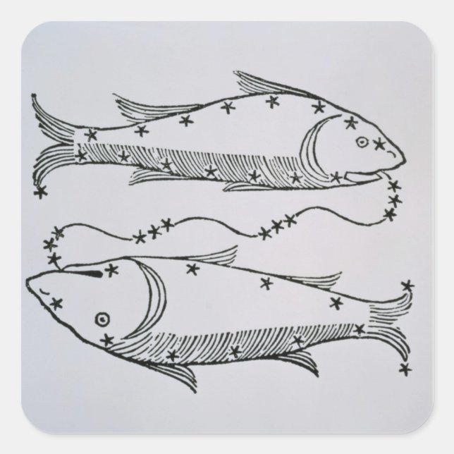 Pisces (the Fishes) an illustration from the 'Poet Square Sticker (Front)