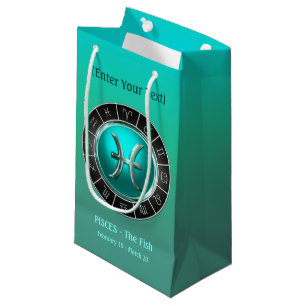Pisces - The Fish's Horoscope Symbol Small Gift Bag
