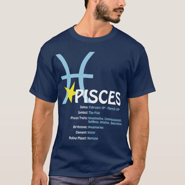 Pisces Traits Dark T-Shirt (Front)