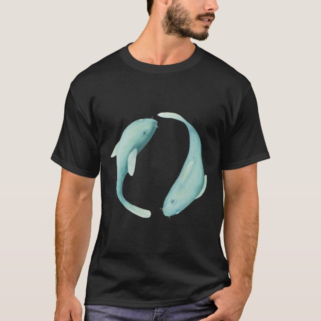 Pisces twin koi fish astrological zodiac sign T-Shirt (Front)