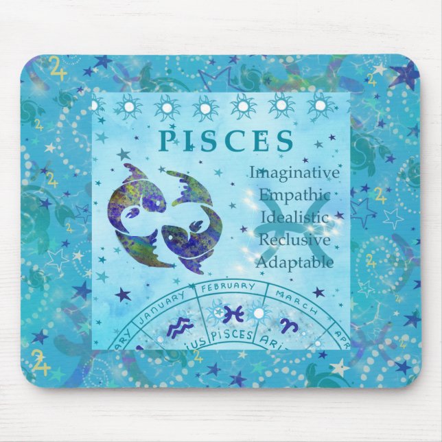 pisces Vintage astrology Mouse Mat (Front)