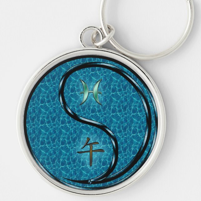 Pisces & Water Horse Key Ring (Front)