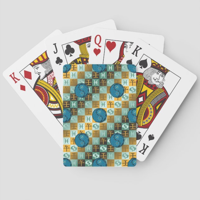 Pisces & Water Horse Playing Cards (Back)